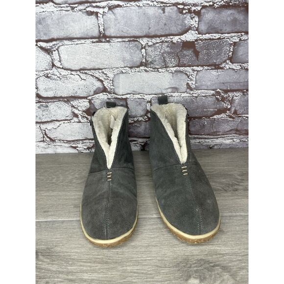 Minnetonka Tucson Gray Suede Southwestern Fur Lined Booties Women Sz 7M US/38EU - Picture 13 of 16